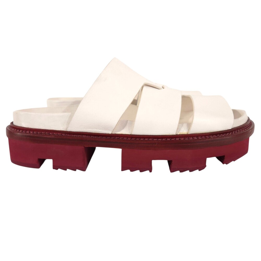 Rick Owens Lazarus Megatooth Sandals US 11 EU 41 Womens Chalk White Red $1080